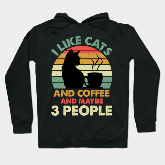 I Like Cats And Coffee and Maybe 3 People Hoodie by busines_night